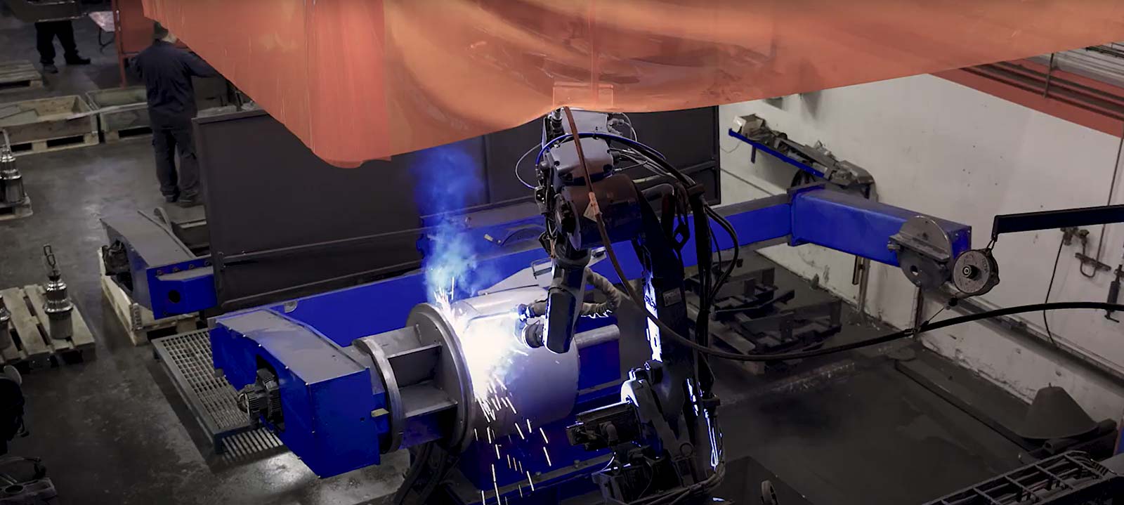 Robot welding part